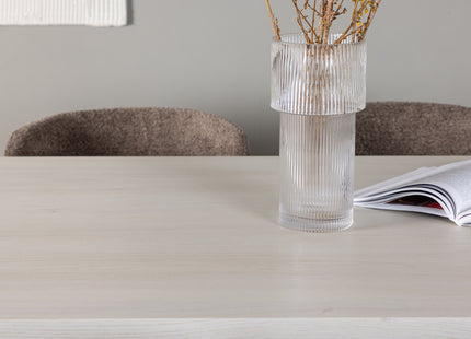 Venture Home Modesto & Olga Matstolar 2-pack Brun + Rektangulära Matbord 200 x 90 Vit