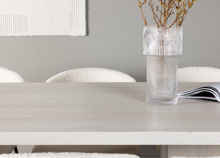 Venture Home Chico & Olga Matstolar 2-pack Vit + Rektangulära Matbord 200 x 90 Vit