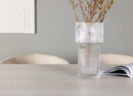 Venture Home Berit & Olga Matstolar Beige + Rektangulära Matbord 200 x 90 Vit