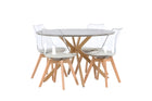 Venture Home Piazza & Edvin Runda Matbord ⌀120 Grå + Matstolar 2-pack Nature