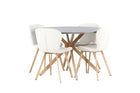 Venture Home Piazza & Lilja Runda Matbord ⌀120 Grå + Matstolar 2-pack Beige