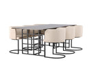 Furniture Fashion Simrishamn & Ystad Matstolar Beige + Rektangulära Matbord 220 x 100 Mocca