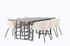 Venture Home & Furniture Fashion Berit & Ystad Matstolar Beige + Rektangulära Matbord 220 x 100 Mocca
