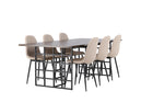 Furniture Fashion & Venture Home Ystad & Polar Rektangulära Matbord 220 x 100 Mocca + Matstolar 2-pack Beige