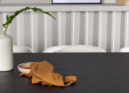 Venture Home Bootcut & Edina Ovala Matbord 230 x 115 Svart + Matstolar 2-pack Vit