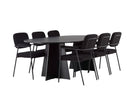 Venture Home Bootcut & Yesterday Ovala Matbord 230 x 115 Svart + Matstolar 2-pack Svart