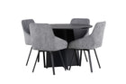 Venture Home Bootcut & Rosie Runda Matbord ⌀110 Svart + Matstolar 2-pack Grå