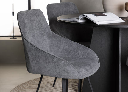 Venture Home Bootcut & Rosie Runda Matbord ⌀110 Svart + Matstolar 2-pack Grå