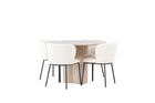 Venture Home Olivia & Edina Runda Matbord ⌀110 Whitewash + Matstolar 2-pack Vit