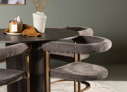 Venture Home Olivia & Morning Runda Matbord ⌀110 Mocca + Matstolar 2-pack Brun