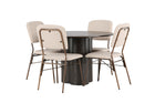 Venture Home Olivia & Seda Runda Matbord ⌀110 Mocca + Matstolar 2-pack Beige