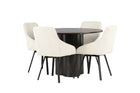 Venture Home Olivia & Rosie Runda Matbord ⌀110 Mocca + Matstolar 2-pack Beige