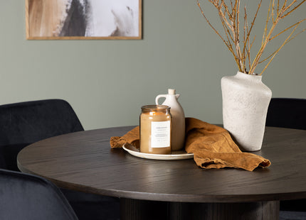 Venture Home Olivia & Night Runda Matbord ⌀110 Mocca + Matstolar 2-pack Svart