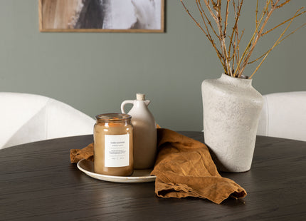 Venture Home Olivia & Day Runda Matbord ⌀110 Mocca + Matstolar 2-pack Offwhite