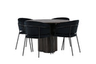 Venture Home Olivia & Selma Runda Matbord ⌀110 Mocca + Matstolar 2-pack Svart
