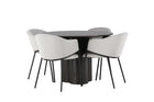 Venture Home Olivia & Evelina Runda Matbord ⌀110 Mocca + Matstolar 2-pack Grå
