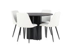 Venture Home Olivia & Night Runda Matbord ⌀110 Svart + Matstolar 2-pack Vit