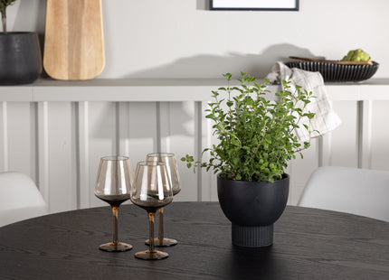Venture Home Olivia & Night Runda Matbord ⌀110 Svart + Matstolar 2-pack Vit