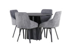 Venture Home Olivia & Rosie Runda Matbord ⌀110 Svart + Matstolar 2-pack Grå