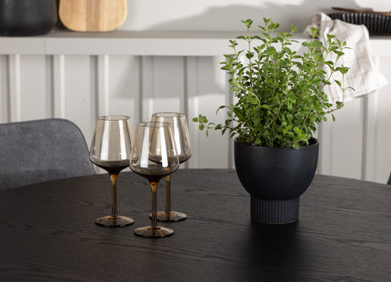 Venture Home Olivia & Rosie Runda Matbord ⌀110 Svart + Matstolar 2-pack Grå