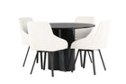 Venture Home Olivia & Rosie Runda Matbord ⌀110 Svart + Matstolar 2-pack Beige