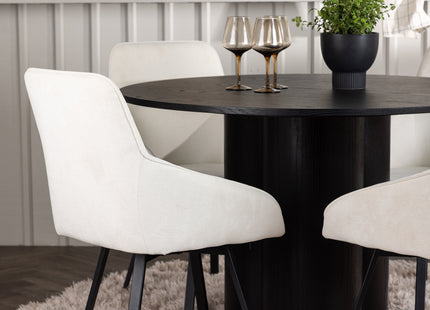 Venture Home Olivia & Rosie Runda Matbord ⌀110 Svart + Matstolar 2-pack Beige
