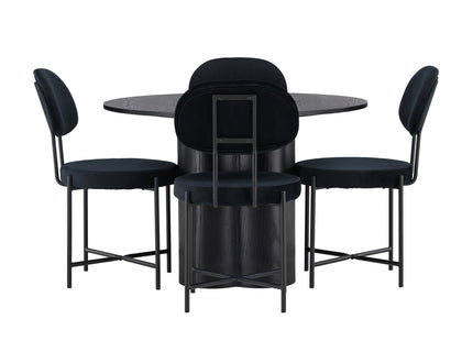 Venture Home Olivia & Stella Runda Matbord ⌀110 Svart + Matstolar 2-pack Svart