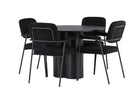 Venture Home Olivia & Yesterday Runda Matbord ⌀110 Svart + Matstolar 2-pack Svart