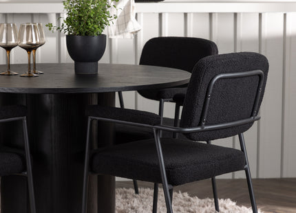 Venture Home Olivia & Yesterday Runda Matbord ⌀110 Svart + Matstolar 2-pack Svart