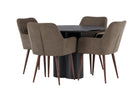 Venture Home Olivia & Tomorrow Runda Matbord ⌀110 Svart + Matstolar 2-pack Brun