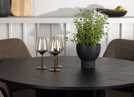 Venture Home Olivia & Tomorrow Runda Matbord ⌀110 Svart + Matstolar 2-pack Brun