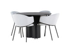 Venture Home Olivia & Evelina Runda Matbord ⌀110 Svart + Matstolar 2-pack Grå