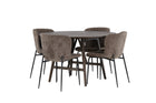 Venture Home Modesto & Kaseidon Matstolar 2-pack Brun + Runda Matbord ⌀100 Mörkbrun