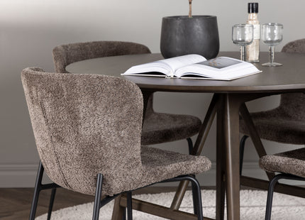Venture Home Modesto & Kaseidon Matstolar 2-pack Brun + Runda Matbord ⌀100 Mörkbrun
