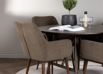 Venture Home Kaseidon & Tomorrow Runda Matbord ⌀100 Mörkbrun + Matstolar 2-pack Brun