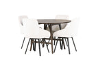 Venture Home Kaseidon & Rosie Runda Matbord ⌀100 Mörkbrun + Matstolar 2-pack Beige