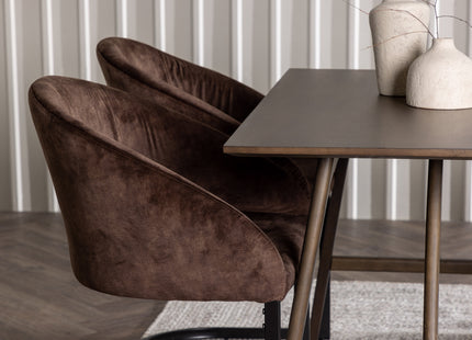Venture Home Kaseidon & Evening Rektangulära Matbord 120 x 80 Mörkbrun + Matstolar 2-pack Mörkbrun