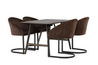 Venture Home Kaseidon & Evening Rektangulära Matbord 120 x 80 Mörkbrun + Matstolar 2-pack Mörkbrun