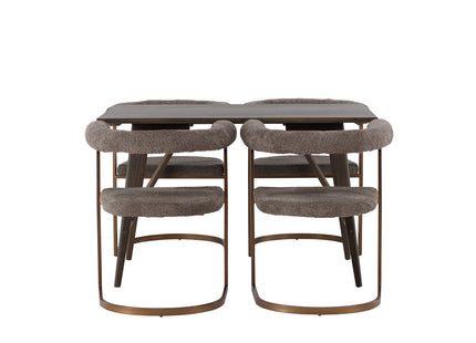 Venture Home Kaseidon & Morning Rektangulära Matbord 120 x 80 Mörkbrun + Matstolar 2-pack Brun