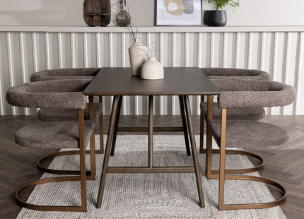 Venture Home Kaseidon & Morning Rektangulära Matbord 120 x 80 Mörkbrun + Matstolar 2-pack Brun