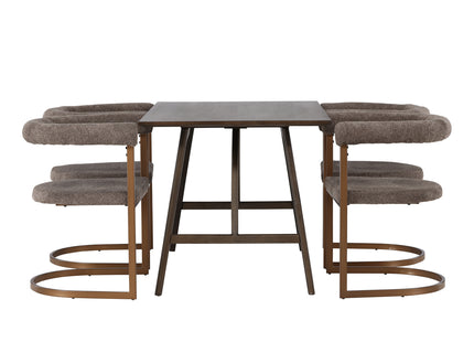 Venture Home Kaseidon & Morning Rektangulära Matbord 120 x 80 Mörkbrun + Matstolar 2-pack Brun
