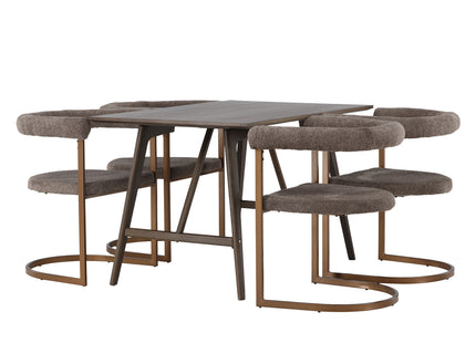 Venture Home Kaseidon & Morning Rektangulära Matbord 120 x 80 Mörkbrun + Matstolar 2-pack Brun