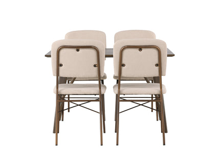 Venture Home Kaseidon & Seda Rektangulära Matbord 120 x 80 Mörkbrun + Matstolar 2-pack Beige