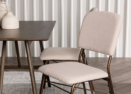 Venture Home Kaseidon & Seda Rektangulära Matbord 120 x 80 Mörkbrun + Matstolar 2-pack Beige