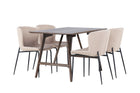 Venture Home Modesto & Kaseidon Matstolar 2-pack Beige + Rektangulära Matbord 120 x 80 Mörkbrun