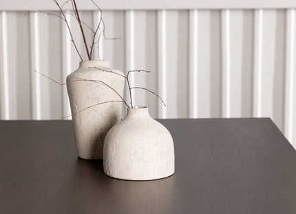 Venture Home Modesto & Kaseidon Matstolar 2-pack Beige + Rektangulära Matbord 120 x 80 Mörkbrun