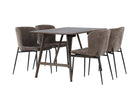 Venture Home Modesto & Kaseidon Matstolar 2-pack Brun + Rektangulära Matbord 120 x 80 Mörkbrun