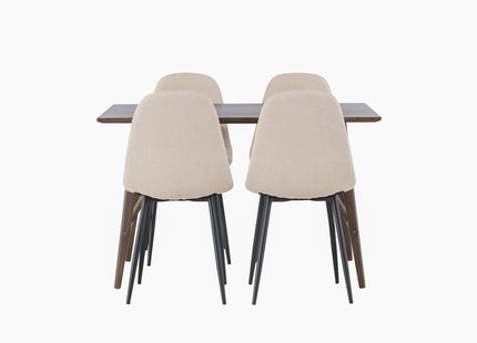 Venture Home Kaseidon & Polar Rektangulära Matbord 120 x 80 Mörkbrun + Matstolar 2-pack Beige