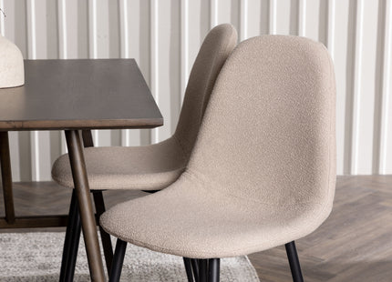 Venture Home Kaseidon & Polar Rektangulära Matbord 120 x 80 Mörkbrun + Matstolar 2-pack Beige