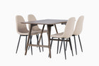 Venture Home Kaseidon & Polar Rektangulära Matbord 120 x 80 Mörkbrun + Matstolar 2-pack Beige